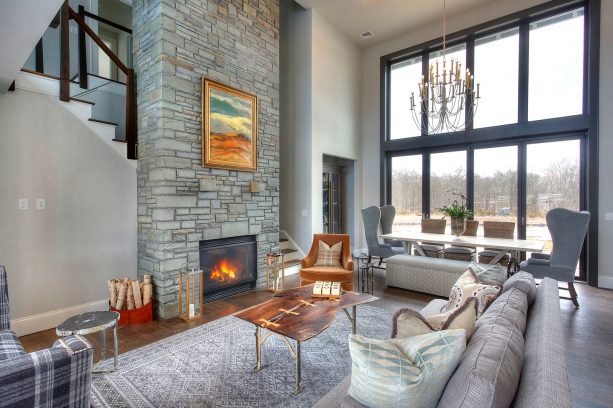 sparks of gold living room with and all-gray decorations