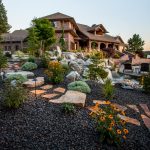 boulder stepping stones perched on a hillside slope landscape
