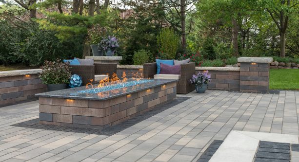 15 Most Stunning Paver Patio With Fire, Fire Pit On Concrete Pavers