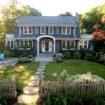 front walkway landscaping idea with large-cut pennsylvania field stone