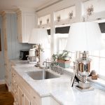 custom made flat roman shade window treatment over the kitchen sink