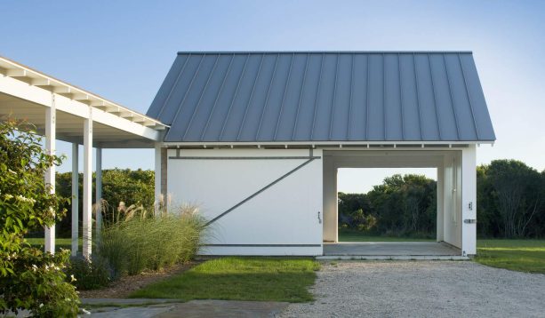 single white z-braced sliding barn garage door