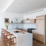 milk oak cabinets with calacatta lincoln quartz countertops