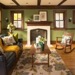 sherwin williams artichoke and honey oak trim in a craftsman living room