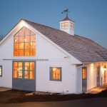 half x-brace barn doors with window panels at the top
