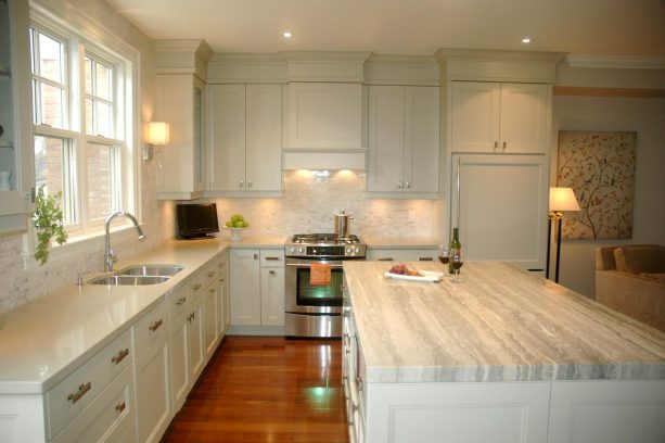 light molding in a kitchen cabinet trim to conceal lighting underneath