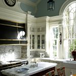 stacked crown molding for upper kitchen cabinet trim
