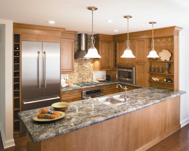 antique mascarello laminate countertop with postformed bullnose edge and tiled backsplash