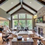 8x10 alder beams in a vaulted ceiling with recessed lights