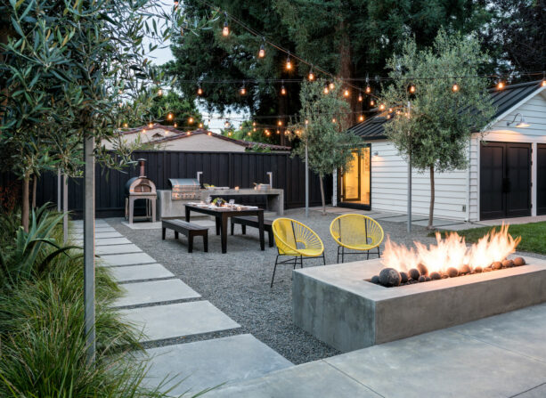 concrete border path idea to frame a gravel patio