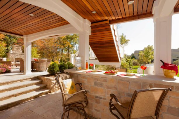 outdoor cafe on under deck patio