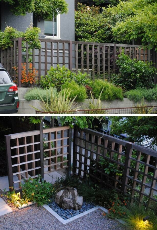 using lattice fencing to add some privacy and security in a front yard