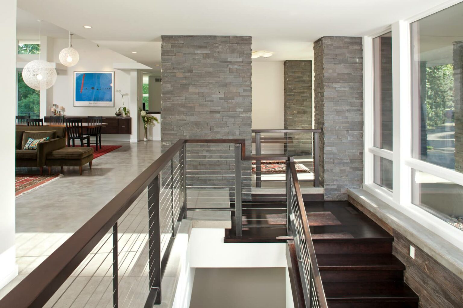 17 Elegant Designs of Half Wall Stair Railing to Provide Extra ...